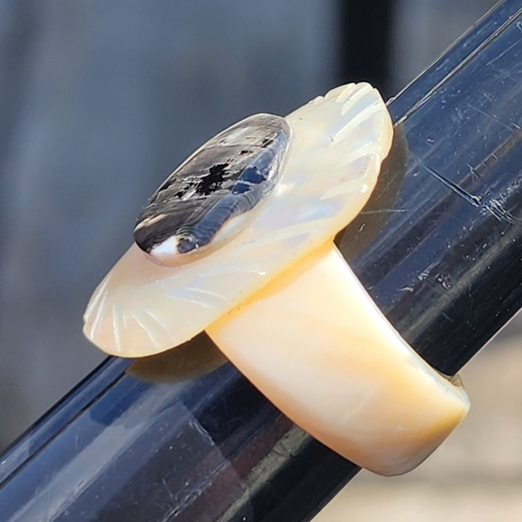 Lot of organic jewelry bone wood mother of pearl shell rings and bracelet - Picture 12 of 16